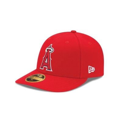 Red Los Angeles Angels Hat - New Era MLB Authentic Collection Low Profile 59FIFTY Fitted Caps USA8072534